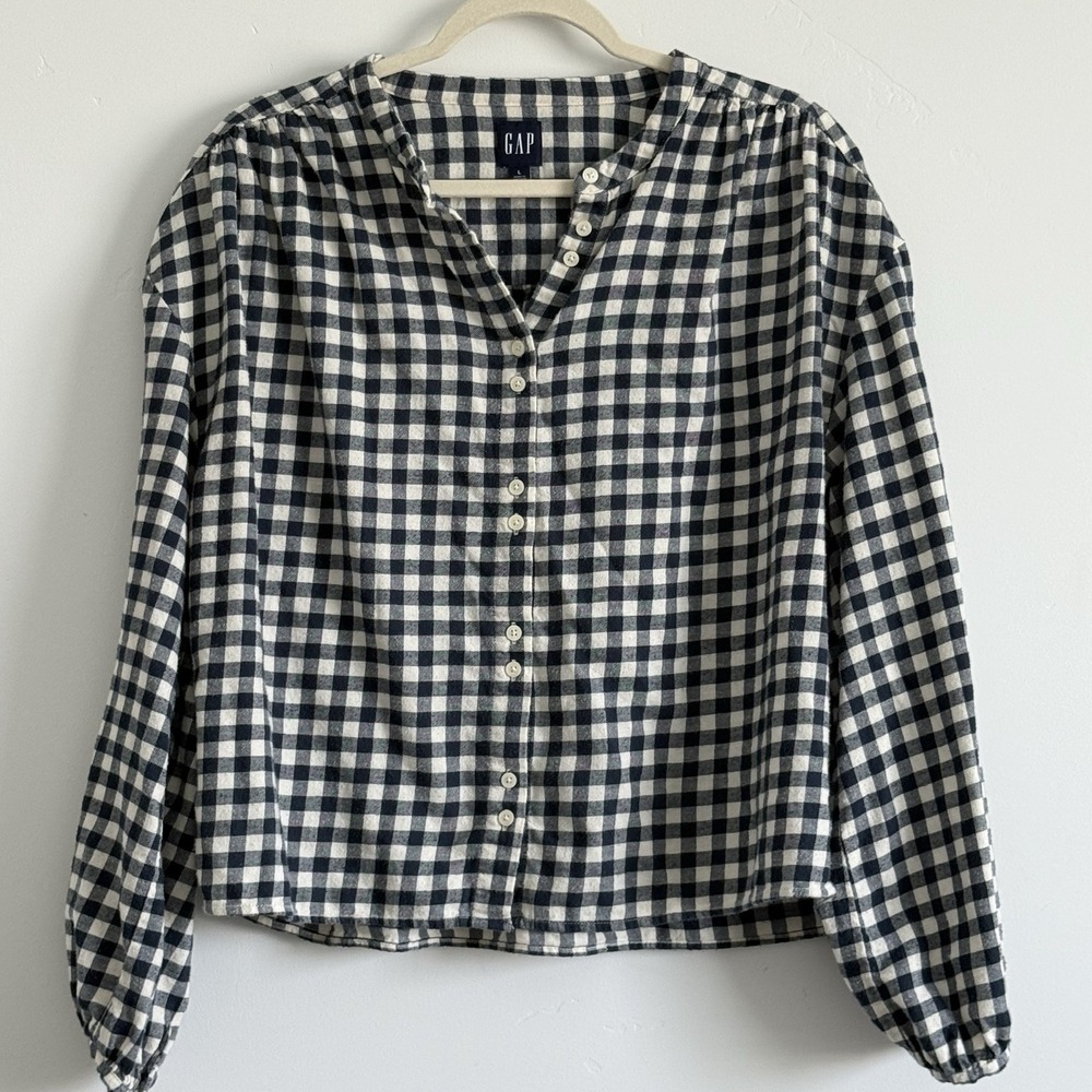 GAP Soft Flannel Shirt L Cropped Boxy Gingham Streetwear Cabin Granola